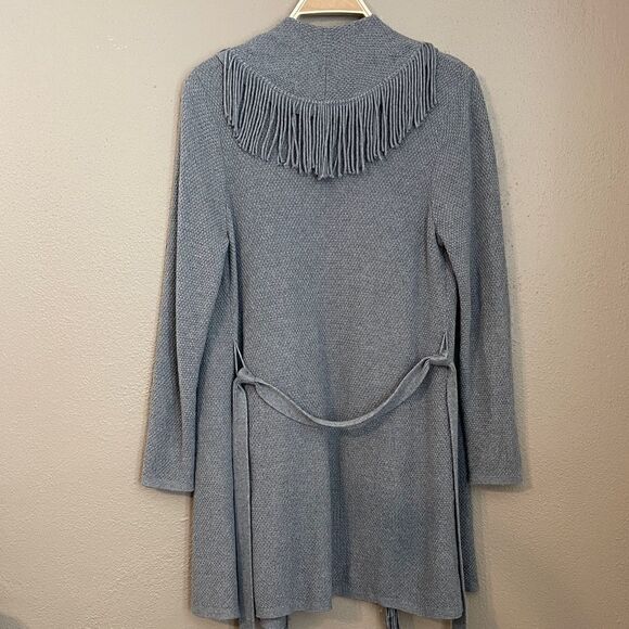 9. J.Jill Fringe Belted Oversized Knit Cardigan Size S - Picture 3 of 6
